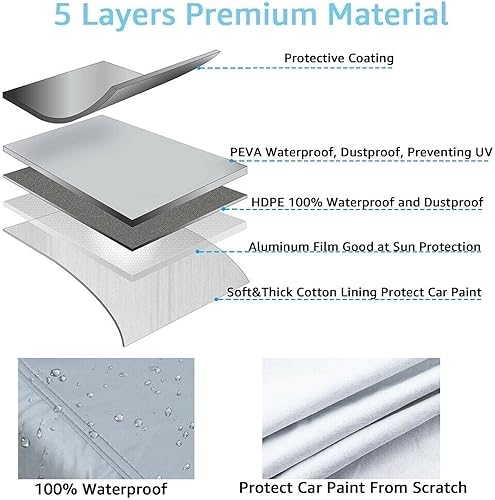 Miniatura 6 de NSIXLU Funda para coche compatible con Mazda Mazda2 3 5 6, impermeable, resistente al viento, a prueba de nieve, rayos UV, antipájaros, no es fácil