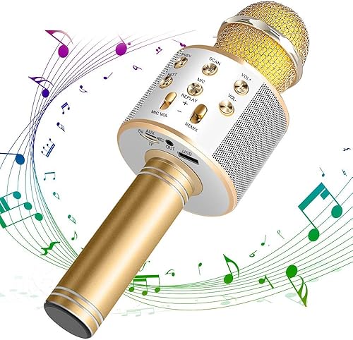Mikrofon  Mikrofon-Stereo-Player KTV fA r drahtlose Lautsprechermusik  Party  Lautsprecher fA r PC  Laptop  iPad und Android IOS oder alle Smartphones
