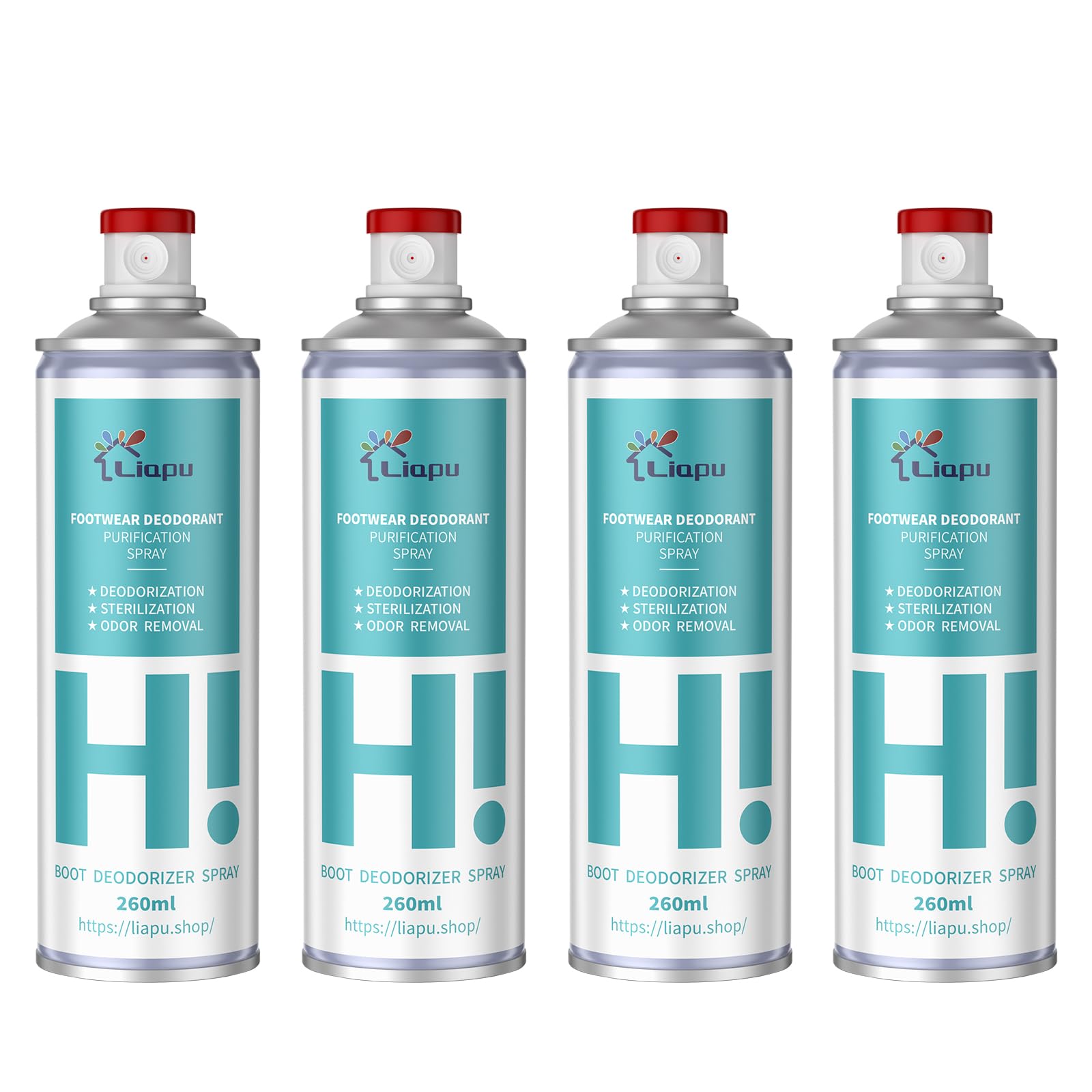 Liapu Spray para pies y zapatos, control del sudor, frescura, cuidado de pies para aliviar la picazón y el mal olor, protección contra el mal olor durante todo el día, eliminador de olores para hombres y mujeres (4 unidades)