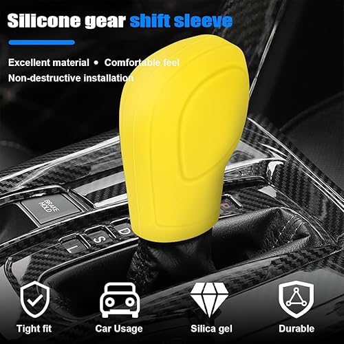 Miniatura 4 de AICEL 2 Pcs Car Gear Shift Knob Cover, Elastic Silicone Car Automatic Shift Protector Cover, Universal Anti-Slip Auto Knob Gear Stick Protector for