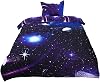 Sourcingmap 2-piece Galaxies Purple Comforter Duvet Cover Sets - 3D Printed Space Themed - Includes 1 Duvet Cover 150x200cm and 1 Pillow Case 50x75cm - Single
