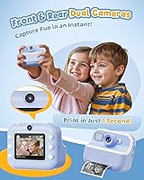 Vista 3 de Cámara Instantánea, Cámara de Selfie Dual Frontal Trasera para Niños con Videos de 1080P, Regalos de Cumpleaños y Vacaciones para Niños de 3 a 12