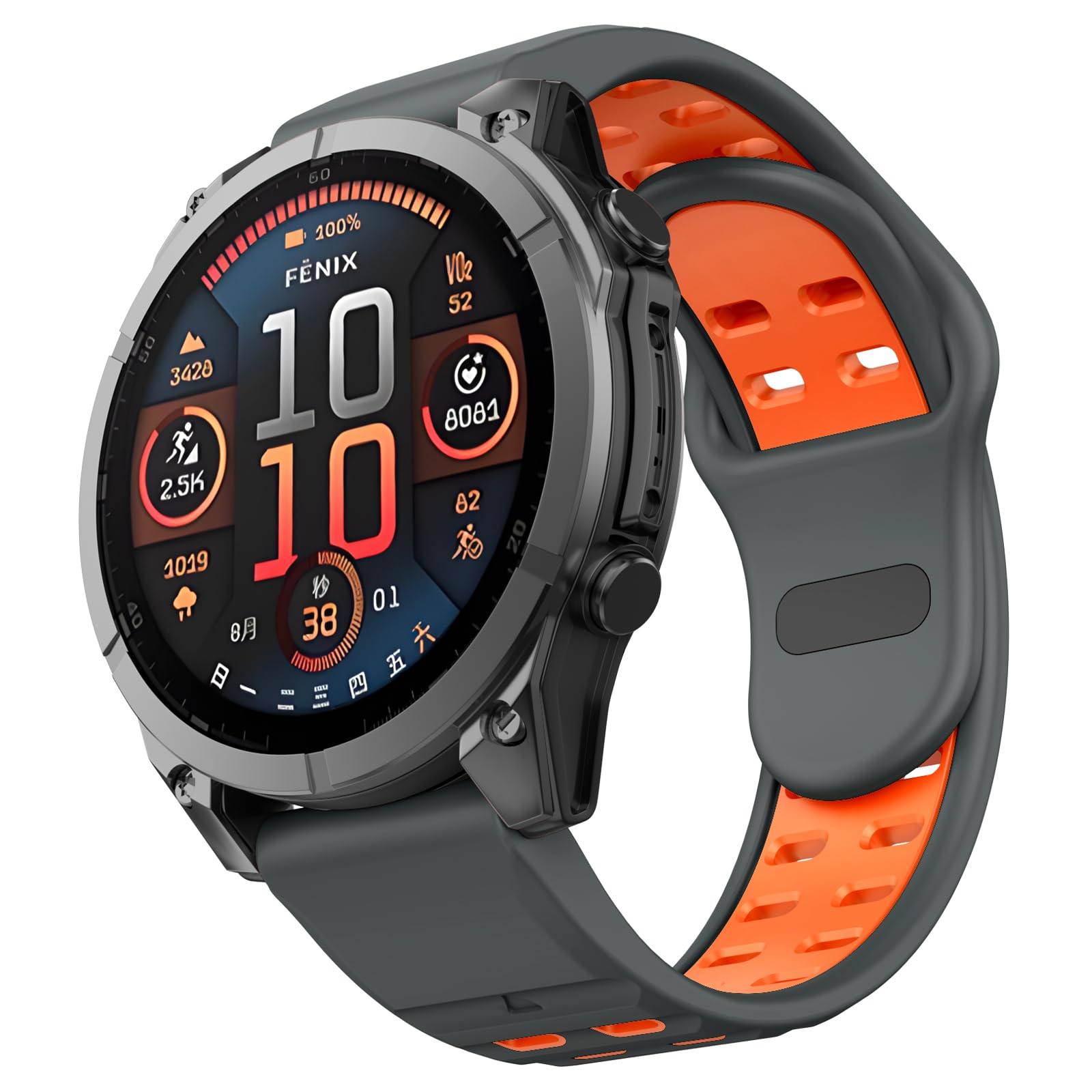 MYSNBKN 22mm Quick Fit Strap for Fenix 8 47mm/Fenix 7/Fenix 7 Pro/Fenix 6/Fenix 6 Pro/Fenix 5/Fenix E/EPIX Gen2, Soft Silicone Replacement Band for Forerunner 935/945/955/965/Approach S62