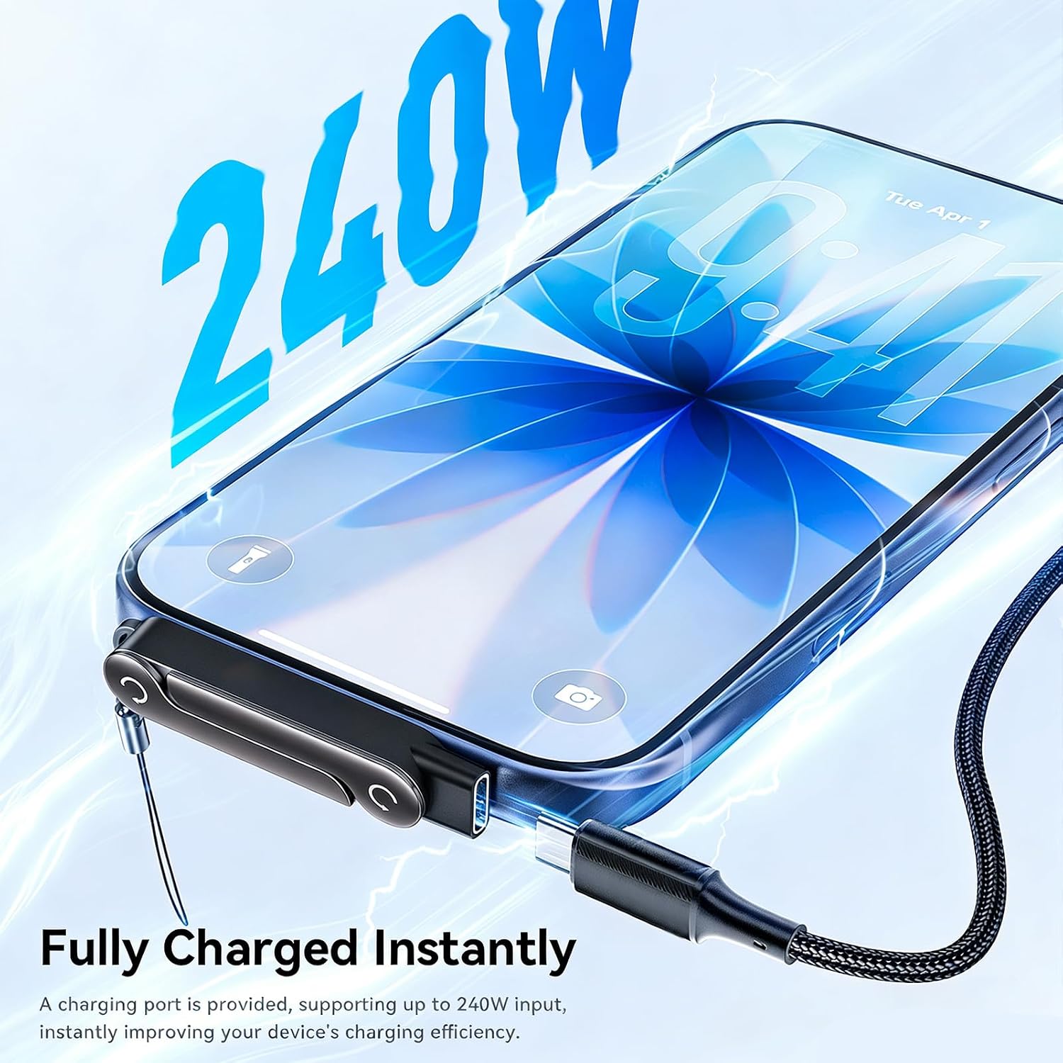 Universals Type C Stand Adapter with PD240W Fast Charging for Smartphones and Tablets Construction Vertical Stand Adapter