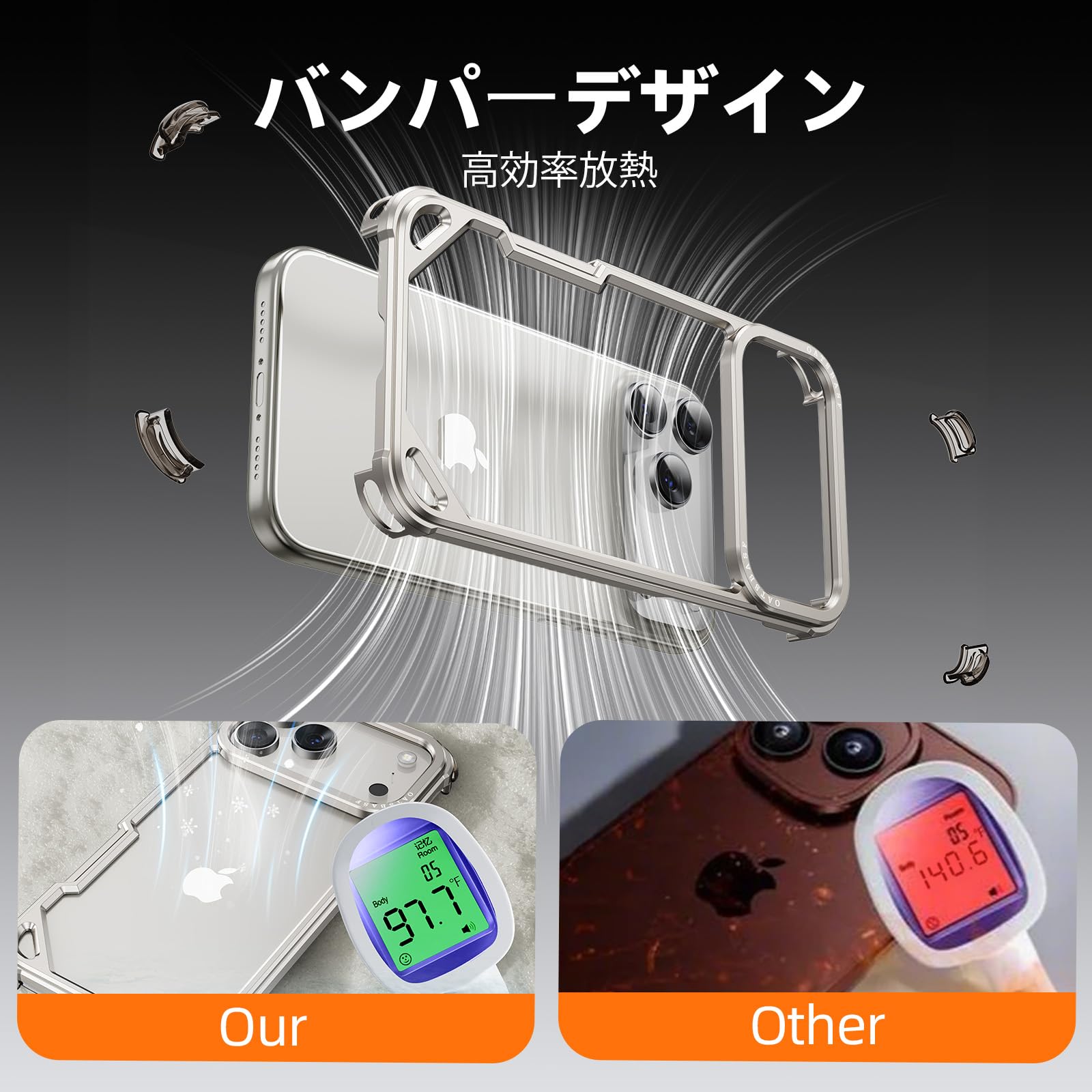 Amazon.co.jp: NIFBANG iPhone 17 Promax用バンパーケース アルミ