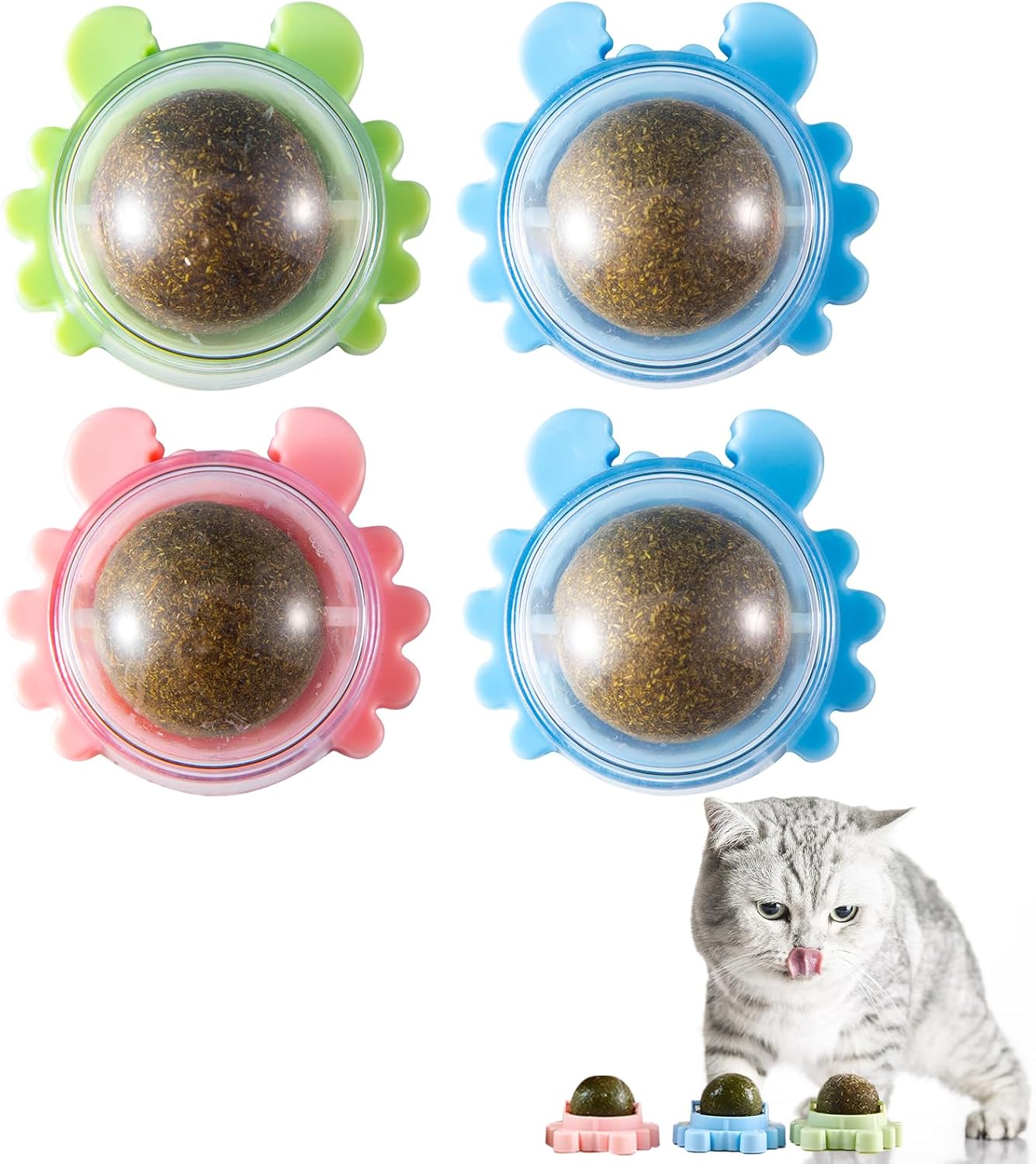Catnip Ball Toy Catnip Balls for Cats Wall 4 Pack Cat Nips
