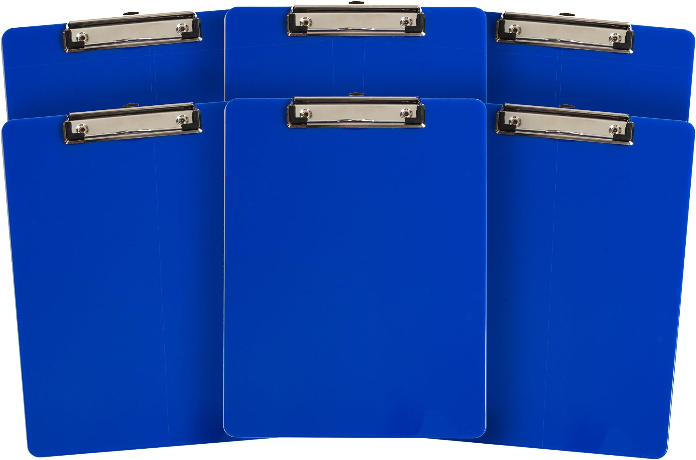 6 Pack Dark Blue Plastic Clipboard, Low Profile Clip, Clipboards for Classrooms, Offices, Restaurants, Doctor Offices, 6 Plastic Clipboard Pack
