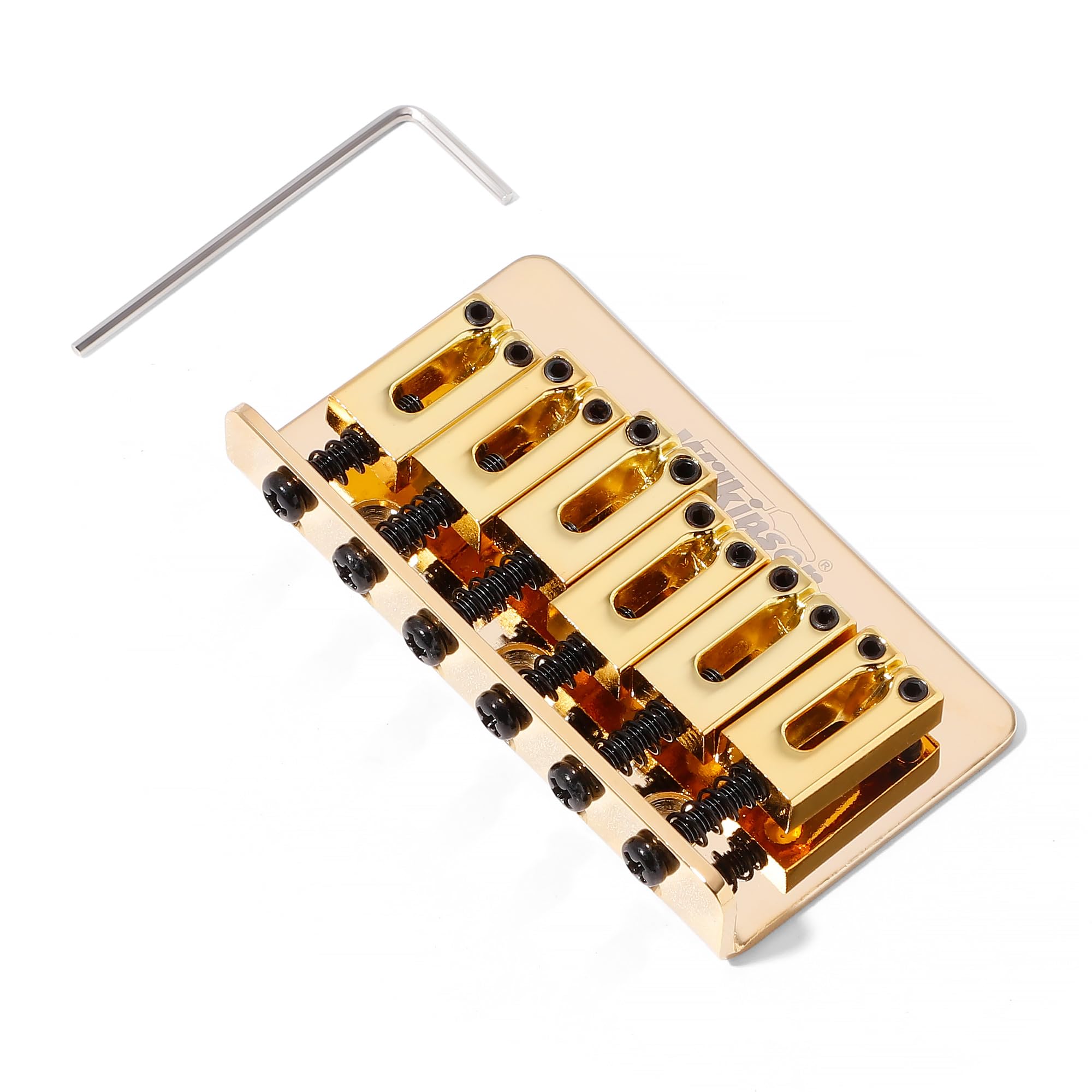 Wilkinson WOF01 Hardtail bridge-for ST Strat,TL Telecaster,IBZ,JK-Match All the Electric Guitars without the Bridge Hole on the body (WOF01 Gold)