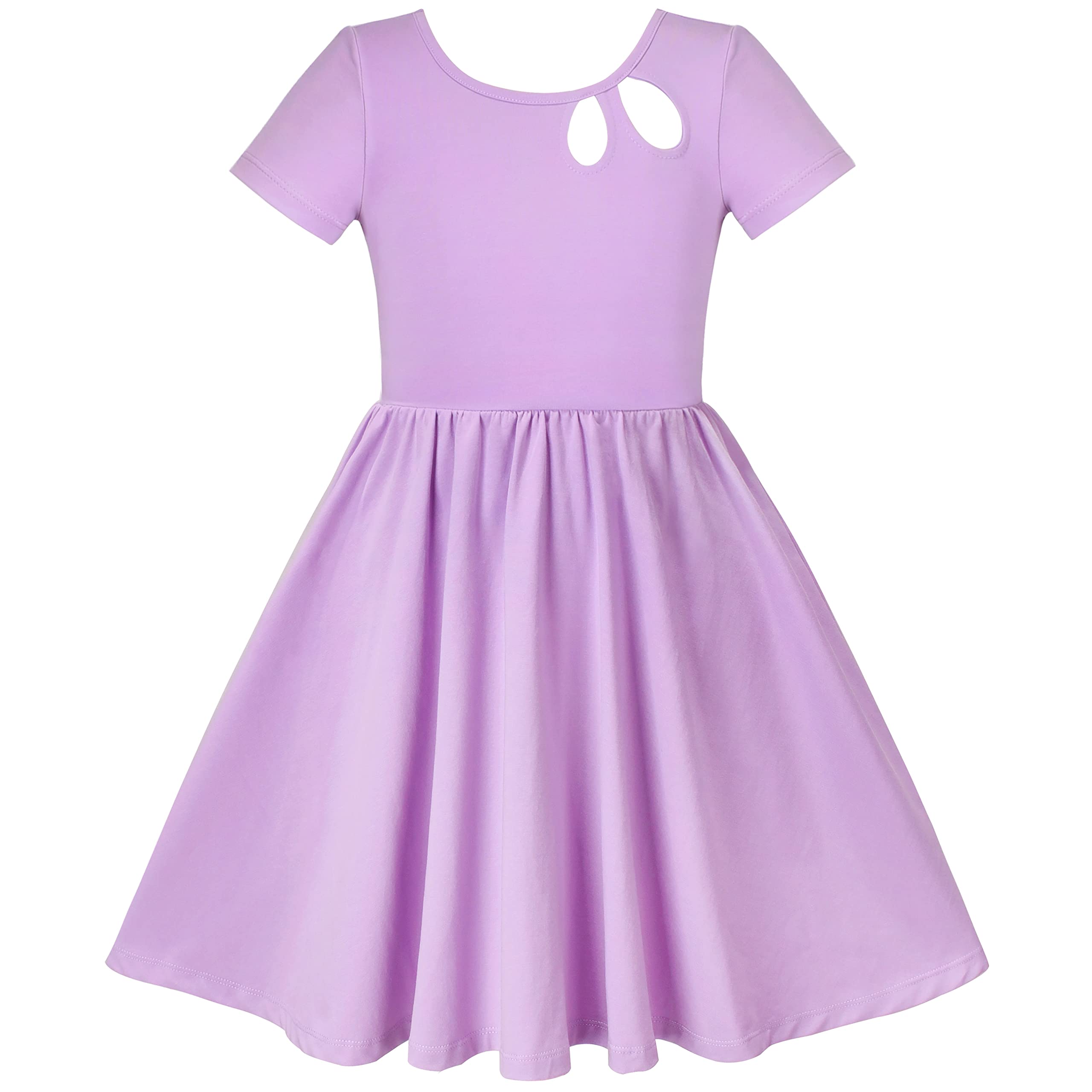 Sunny Fashion Girls Dress Colorful Striped Knitted Cotton Stretch School
