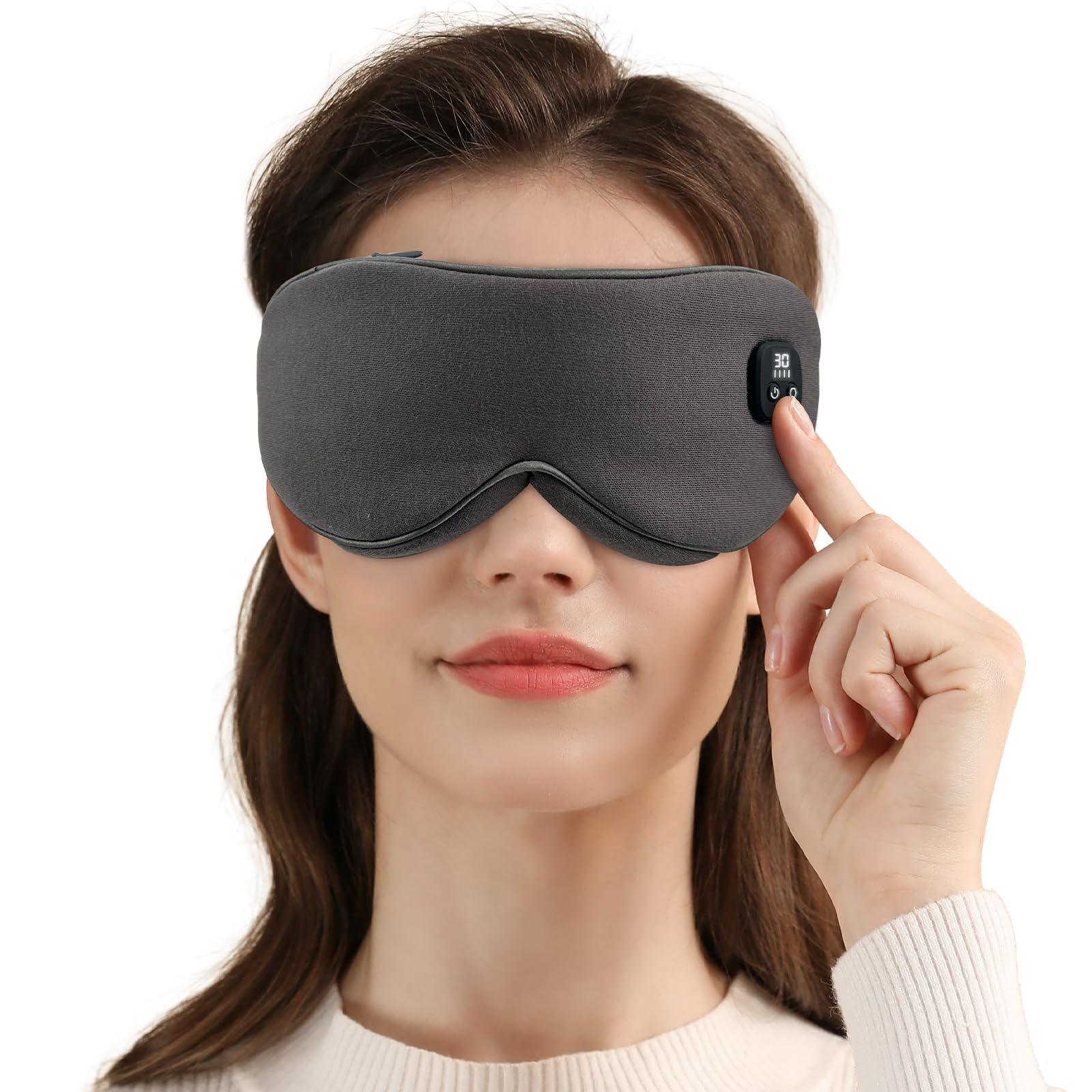 Heated Eye Mask Warm Eye Compress for Dry Eyes Blepharitis Styes 4 Temperature Modes 4-Level Timing Cordless Eye