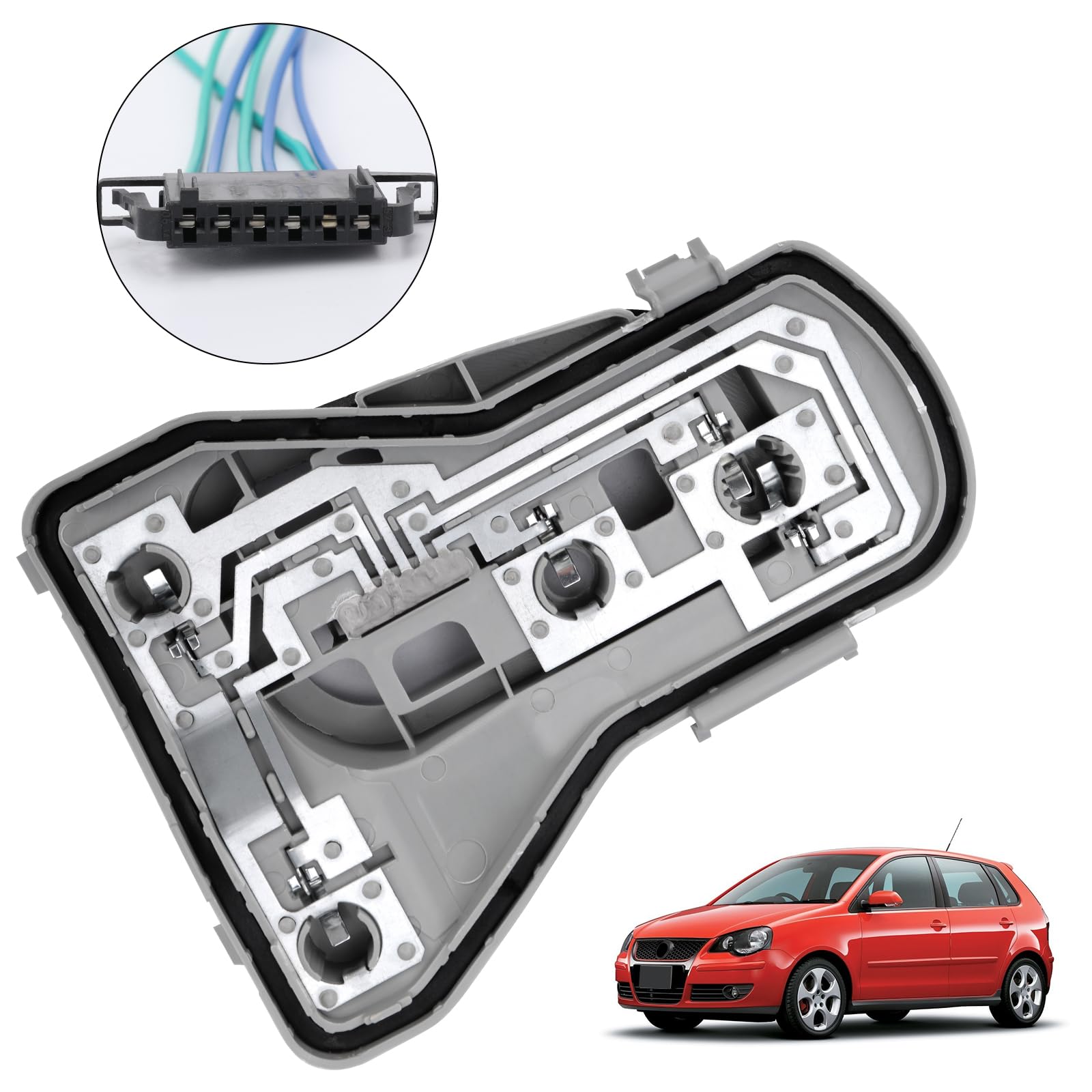 Soporte para Bombilla Trasera para VW Polo 4 (9N3) 2006-2010 | OEM 6QD945257A 6QD945258A, con Kit de Enchufe de Repuesto