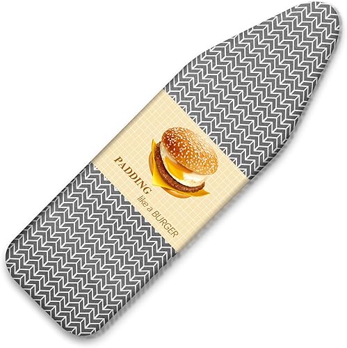 Miniatura 7 de Cubierta y almohadilla para tabla de planchar de 15 x 54 pulgadas, acolchado grueso, 4 capas con elástico de 2 pulgadas, resistente a las manchas y
