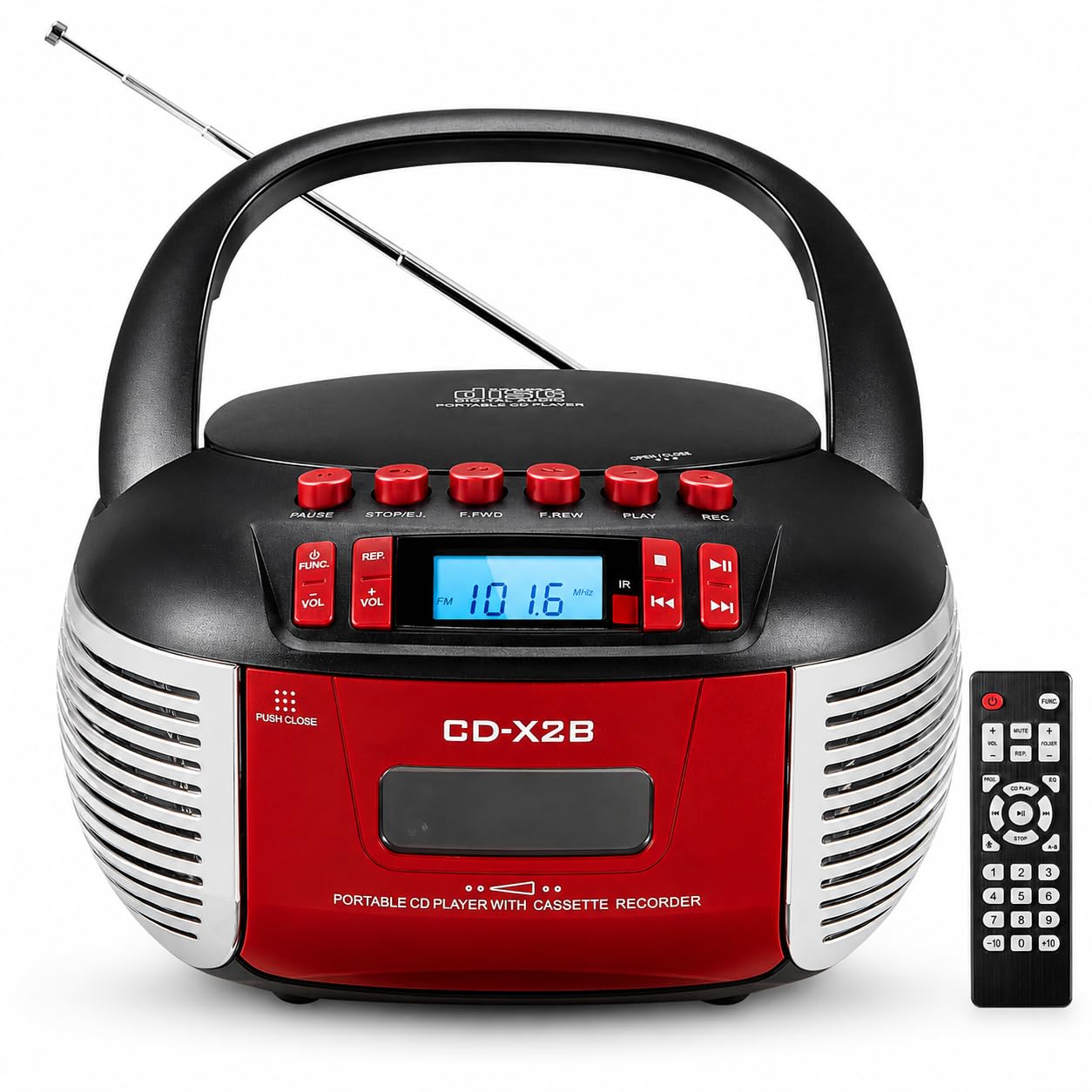 Boombox CD i kaseta z Bluetooth, radiem AM/FM i USB