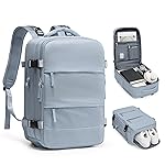 Travel Backpack For Women Men Airline Approved Carry On Backpack Flight Approved Waterproof Sports Luggage Backpack Casual Daypack Small Hiking Backpack Grey Blue