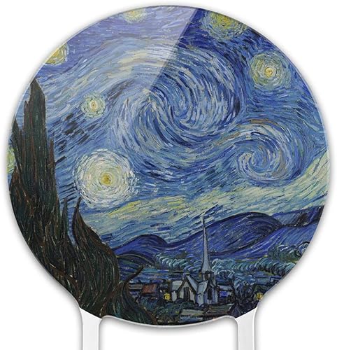 Miniatura 3 de Decoración acrílica para tartas de Vincent van Gogh, decoración de fiesta para boda, aniversario, cumpleaños, graduación