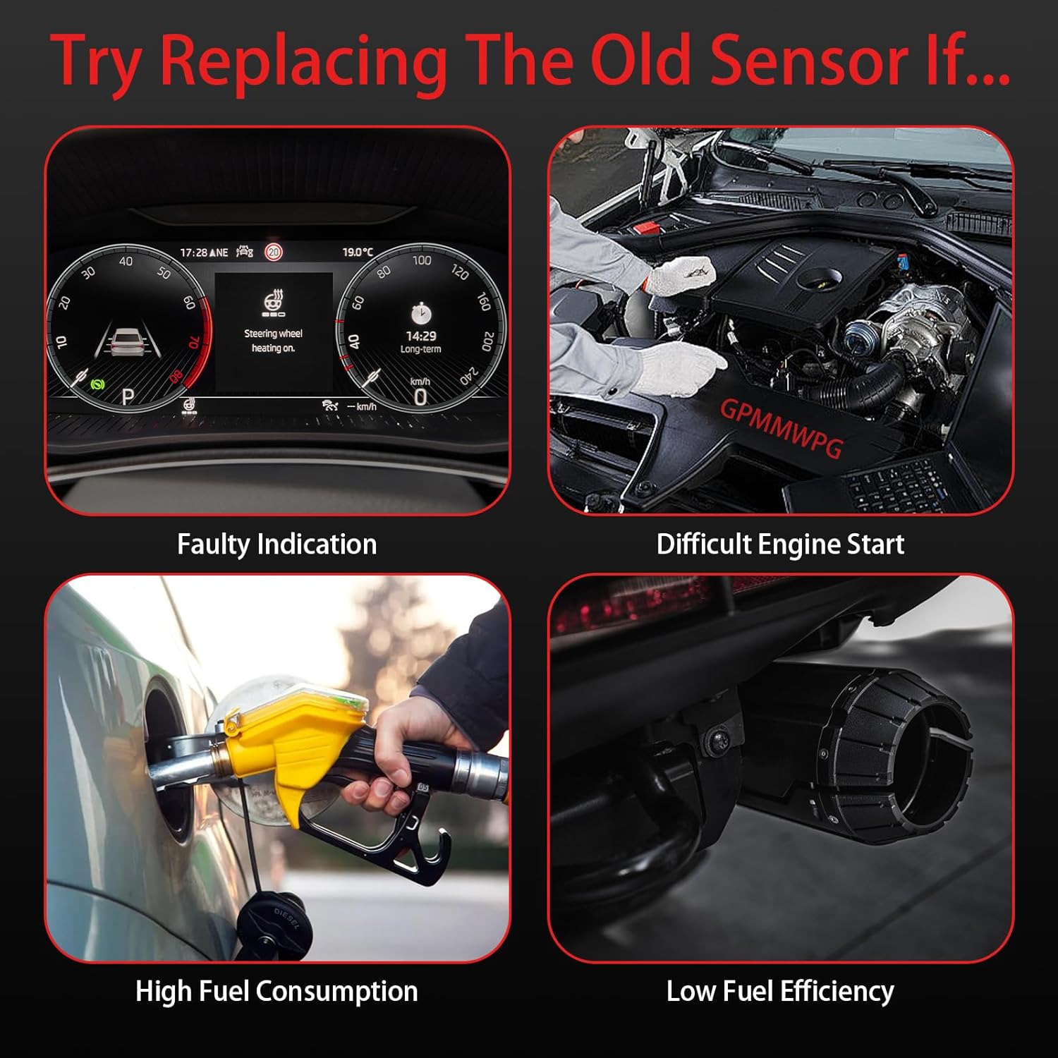 1PCS O2 Sensor 17321, 02 Sensor, Automotive Replacement Oxygen Sensor Compatible with Ford for E150 for F150 for Explorer for Flex for Police Interceptor for Transit