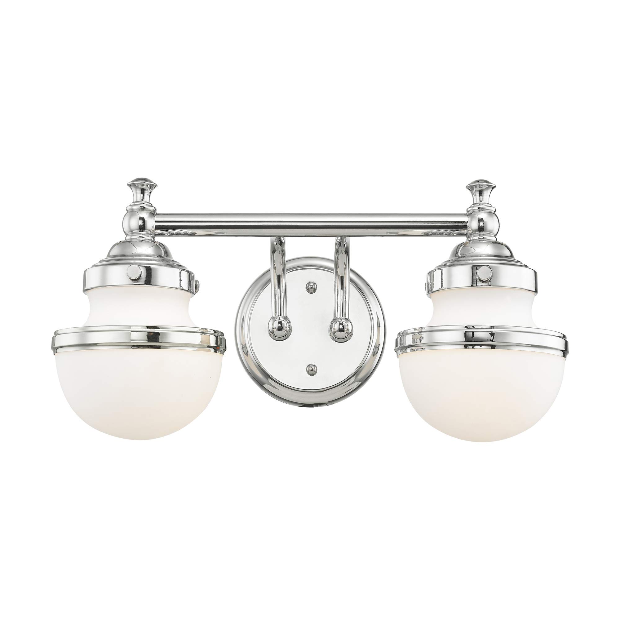 Livex Lighting 5712-05 Transitional Two Light Bath Vanity from Oldwick Collection Finish, Polished Chrome 15 x 7.25 x 8.25