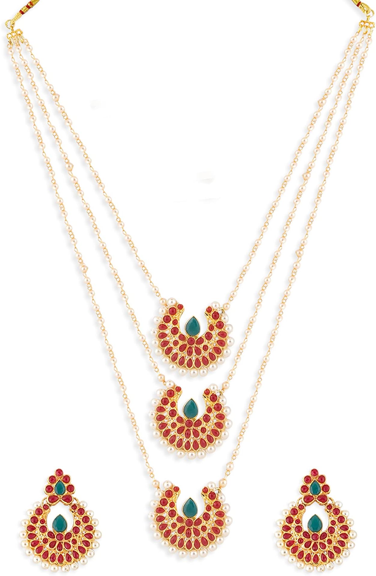 ZAVERI PEARLSJewellery Set for Women (Pink) (ZPFK9223)