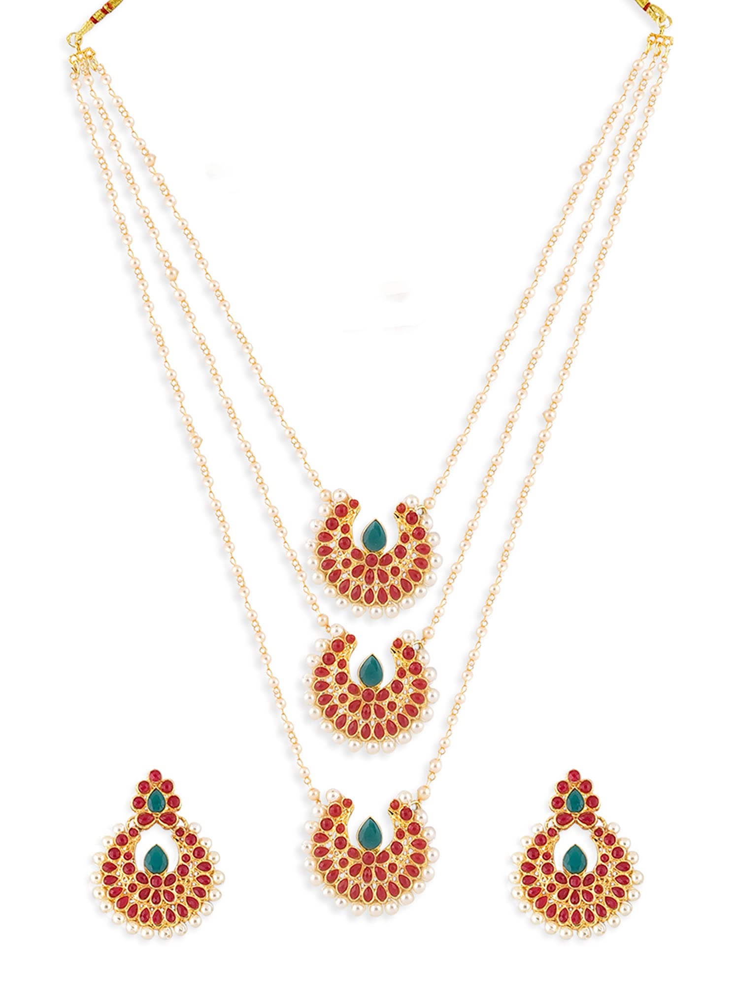 ZAVERI PEARLSJewellery Set for Women (Pink) (ZPFK9223)