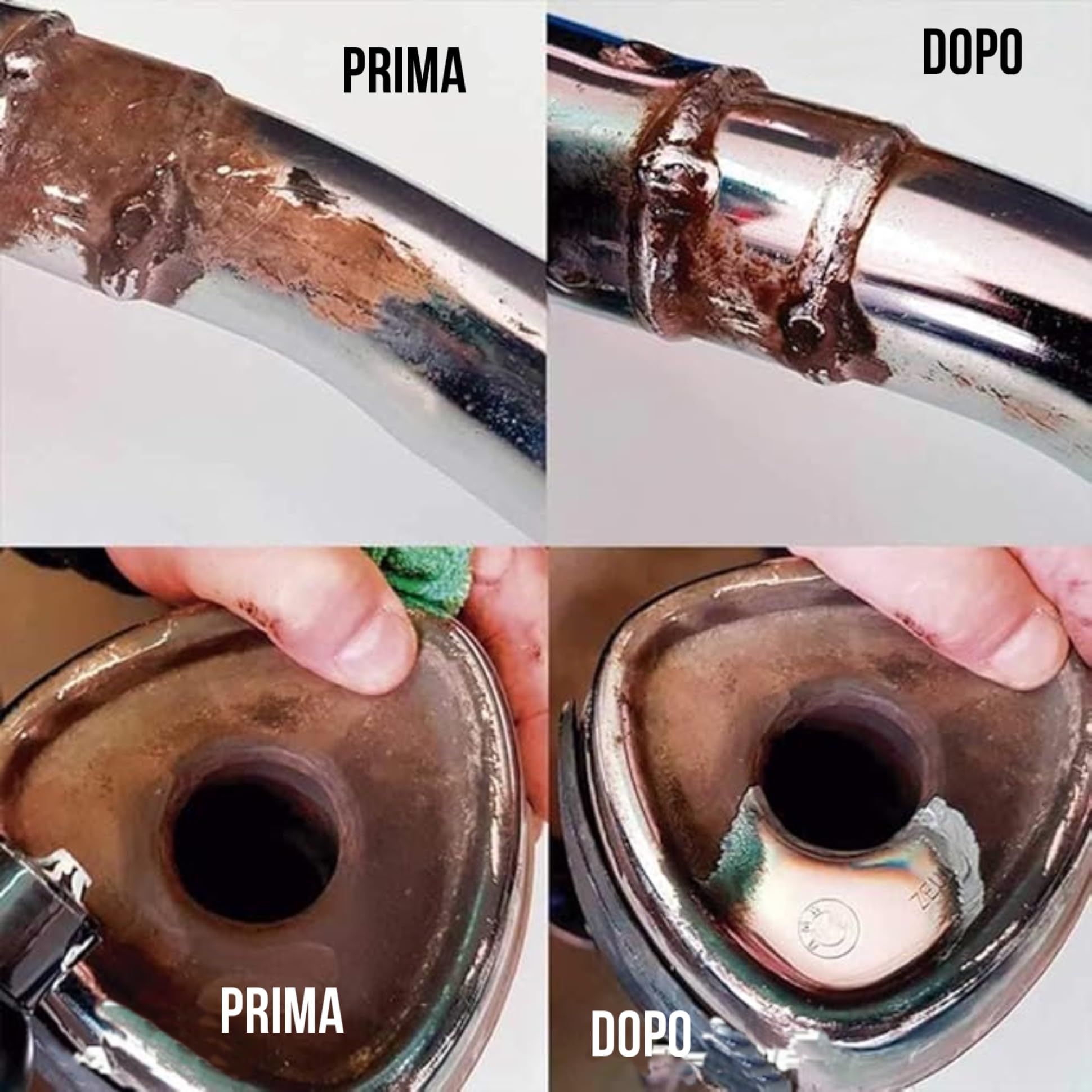 PULI-OXI Detergente Antiruggine Rapido ed Efficace. Protettore per Metalli. Rimuove la Ruggine da Cerchioni, Freni, Radiatori, Cromo, Catene, Contatti Elettronici.