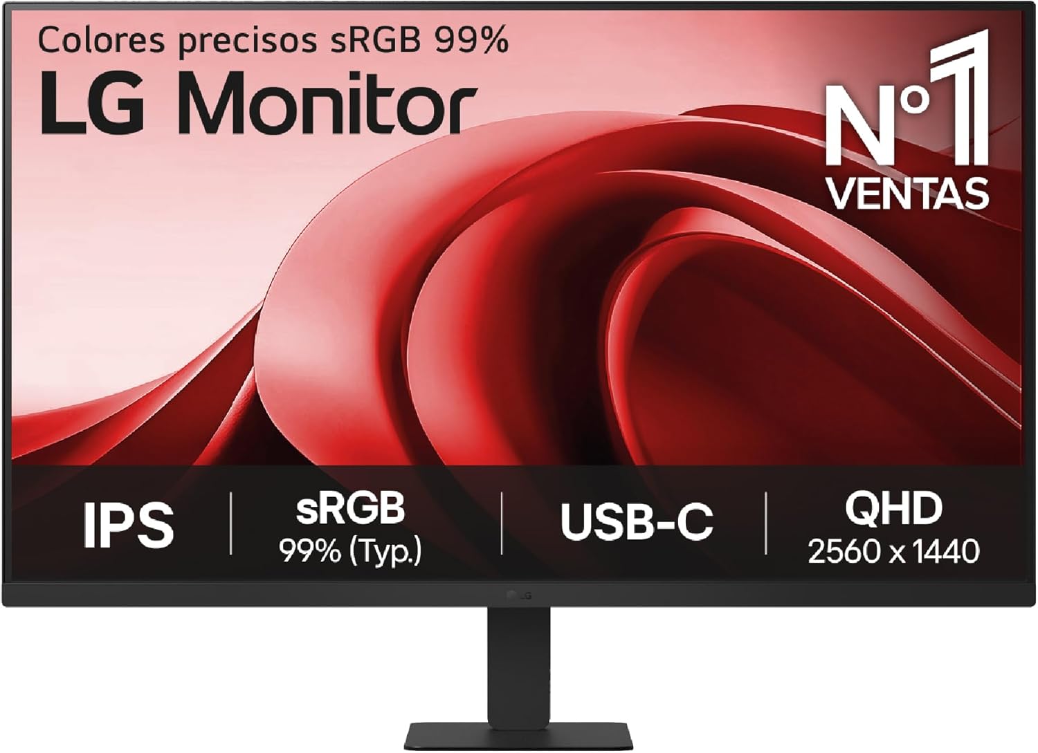 LG 32U631A-B Monitor, 32″, QHD, IPS Panel, 2560 x 1440, 100Hz, 5ms, USB Type-C, sRGB 99%, Tilt Adjustment, Black