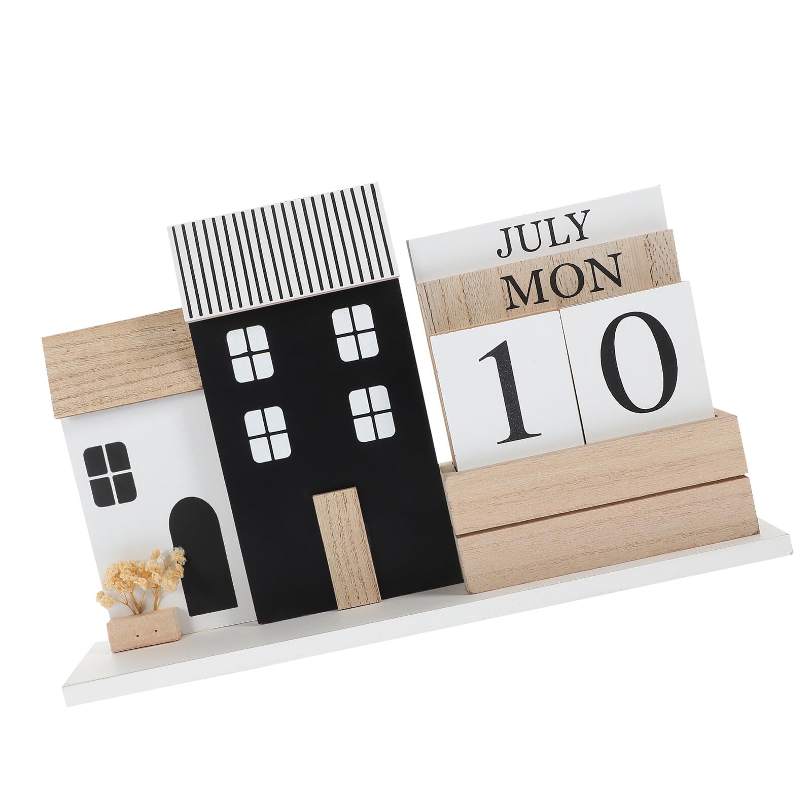 Calendario de Escritorio de Madera Duradera Diseño Compacto y Artesanal Accesorio Práctico para Oficina y Decoración de Mesa
