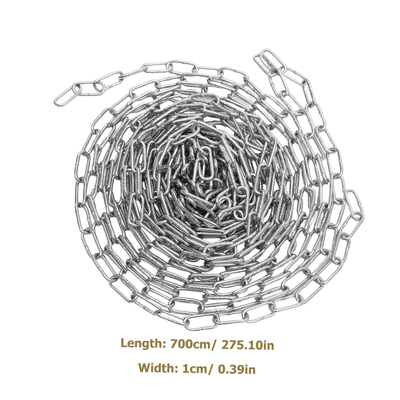 ERINGOGO Galvanized Iron Barrier Chain 2'' Links 25' Long Silver Fence Chain for Safety Security