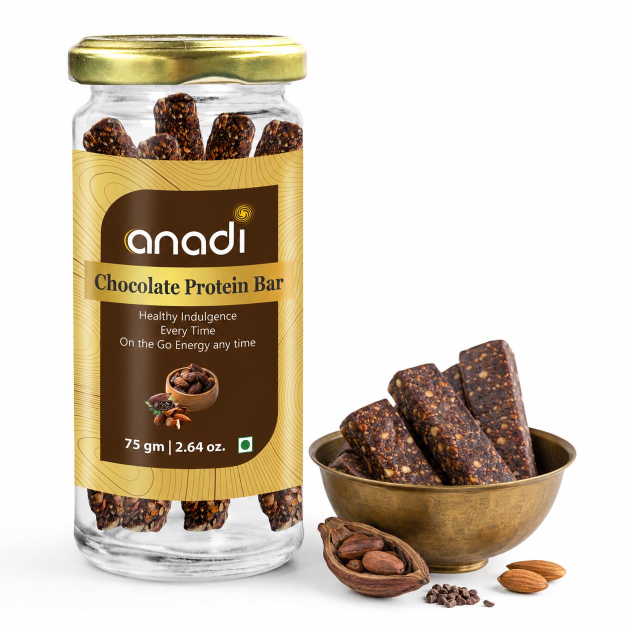 Anadi Sutra Chocolate Protein Bar 75 g | Premium Dates, Real Cocoa, Kashmiri Almonds, Chia, Pumpkin & Sesame Seeds | Plant-Based Whole Food Snack | Refined Sugar Free-image-14