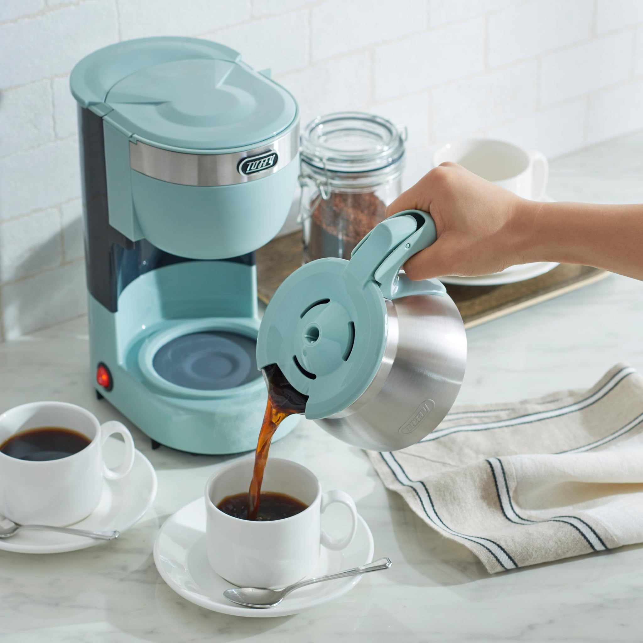 アロマドリップコーヒーメーカー ペールアクア ドリップ式 蒸らし機能 自動保温機 Toffy アロマドリップコーヒーメーカー ｜ Toffy公式オンラインショップ