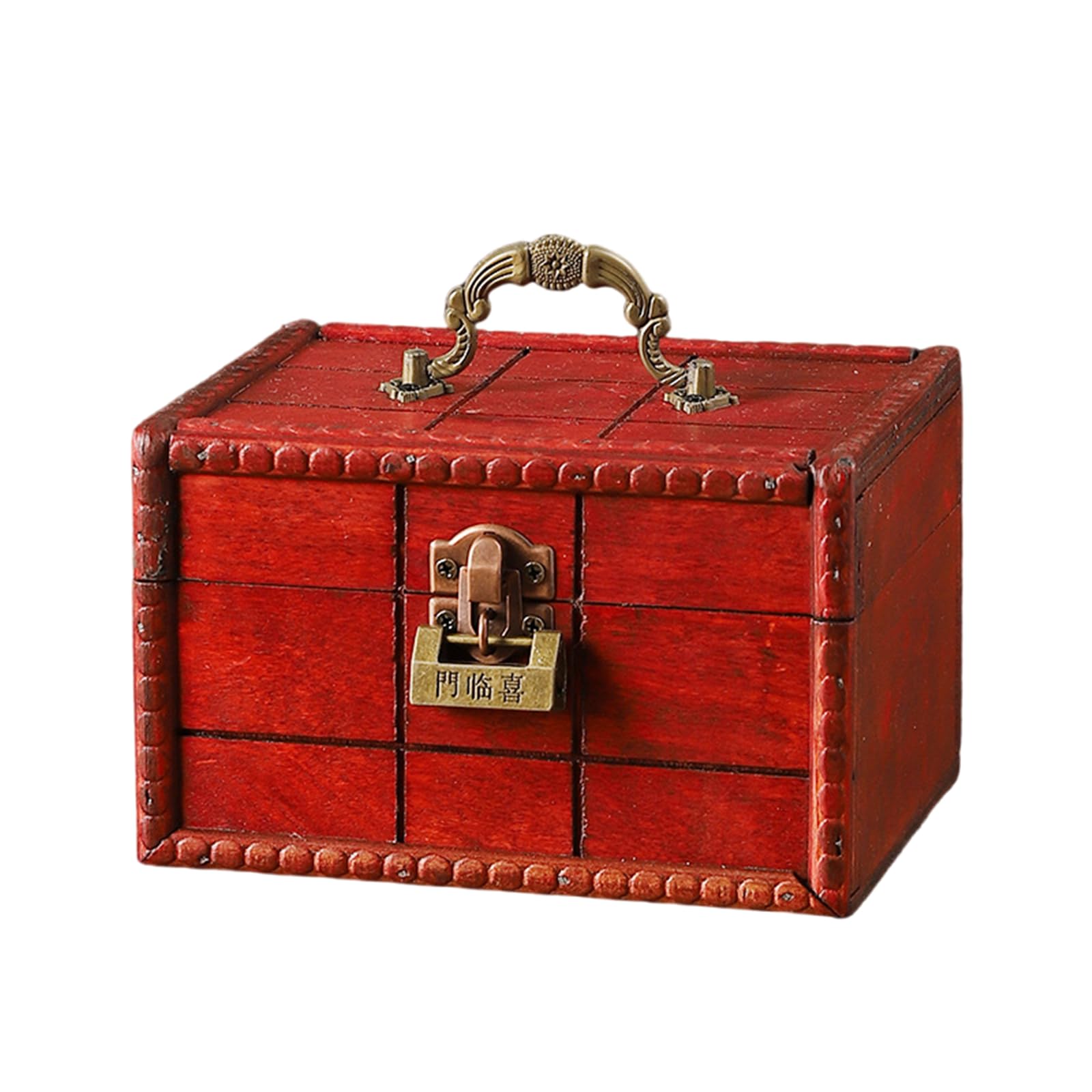 HDOYTXXM Antique Styles Handled Wooden Chests Home Storage Organizers Bucolic Keepsakes Box for Keepsakes Supplies Vintage Jewelry Storage