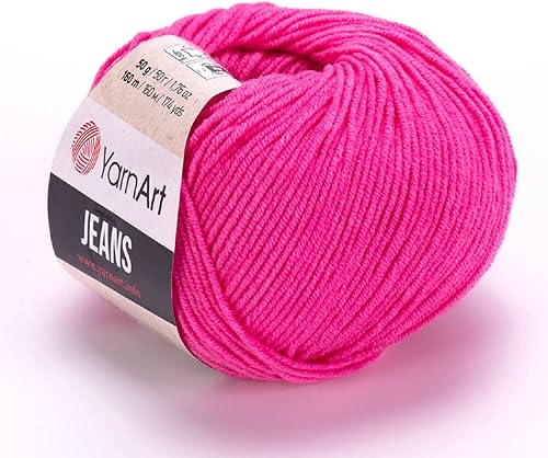 Yarnart Jeans - Hilo de algodón Amigurumi, hilo de algodón de ganchillo, hilo de tejer, hilo de algodón amigurumi, hilo turco, 55% algodón - 45% PAC