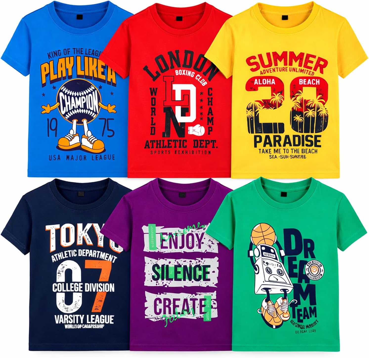Boys Boys Half Sleeve Tshirt T-Shirt (pack of 6)