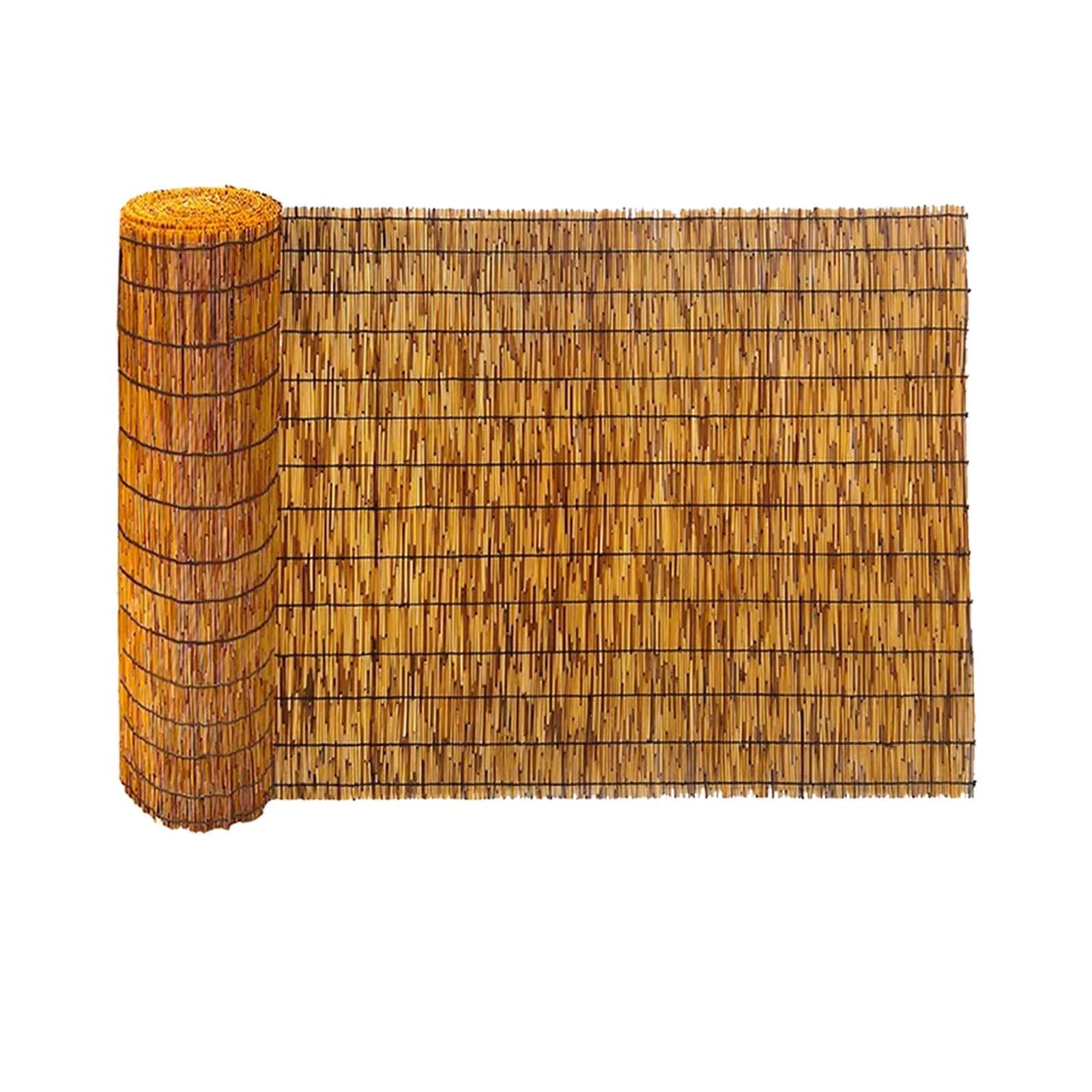 Xbxukrhrpv One Color Reeds Fence Roll, Natural Bamboo Fence 4Ft 5Ft 6Ft, Eco Friendly Reeds Fencing, Decorative Fence, Breathable Garden Fencing Roll, Blackout, Sun Shade, For Deck Pool Apartment Railing