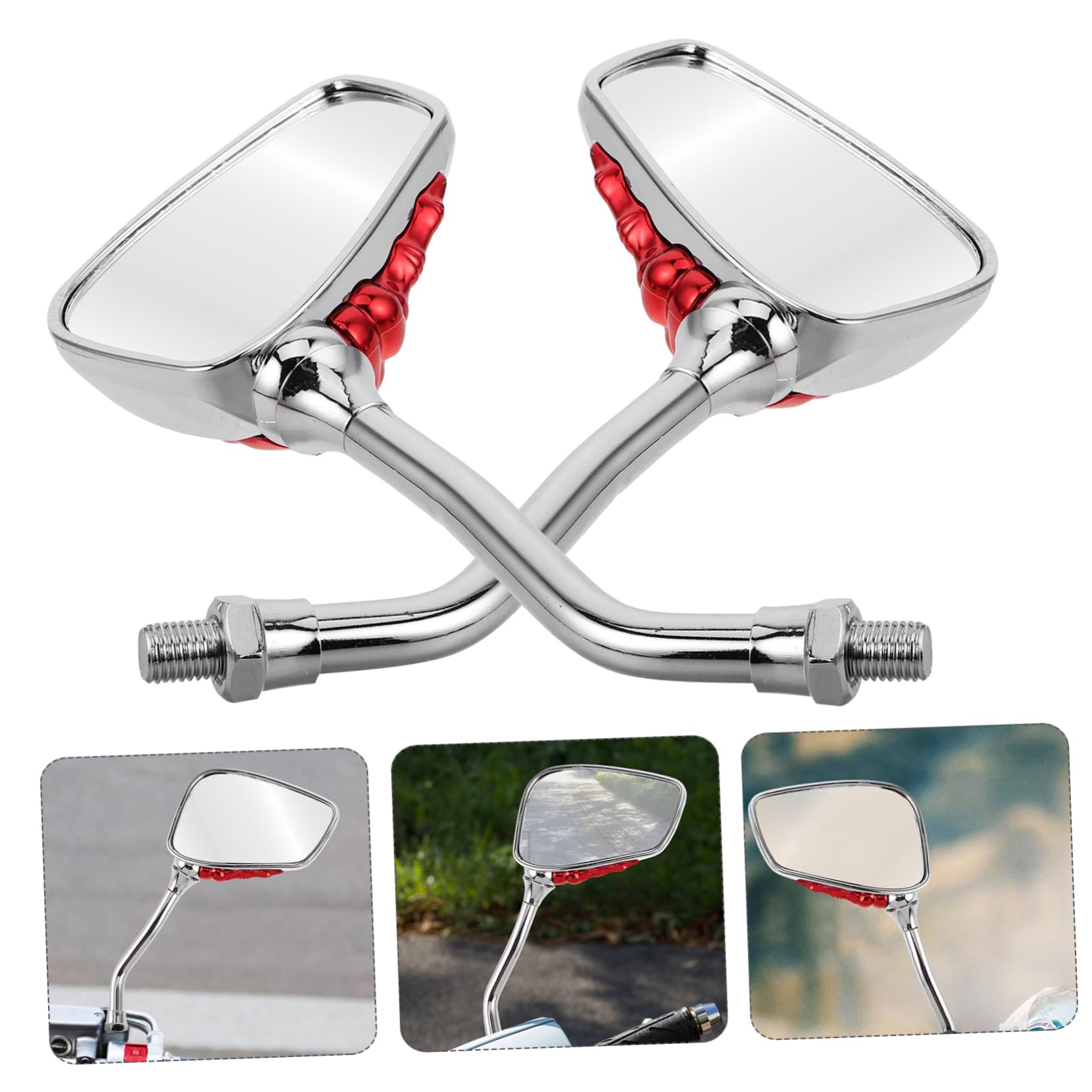 TOPBATHY Specchietto Retrovisore in Metallo Di Teschio Per Specchietto Retrovisore Per Accessorio Di Design Per Ciclismo e