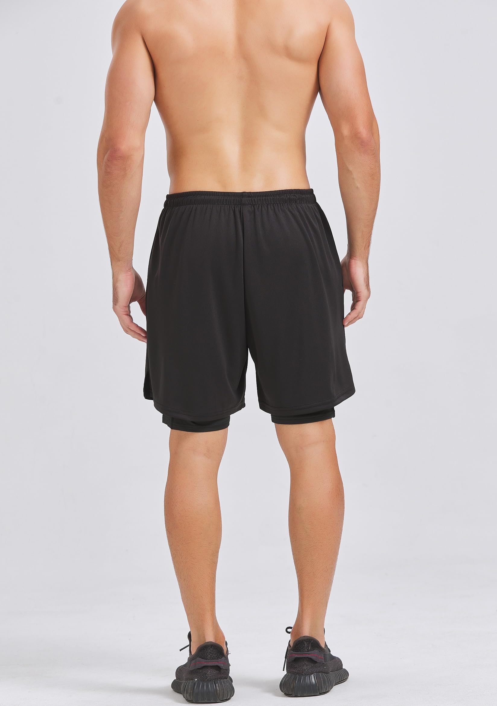 DANI CHINS Pantalones cortos deportivos 2 en 1 para correr para hombre, de secado rápido, ligeros, con bolsillos