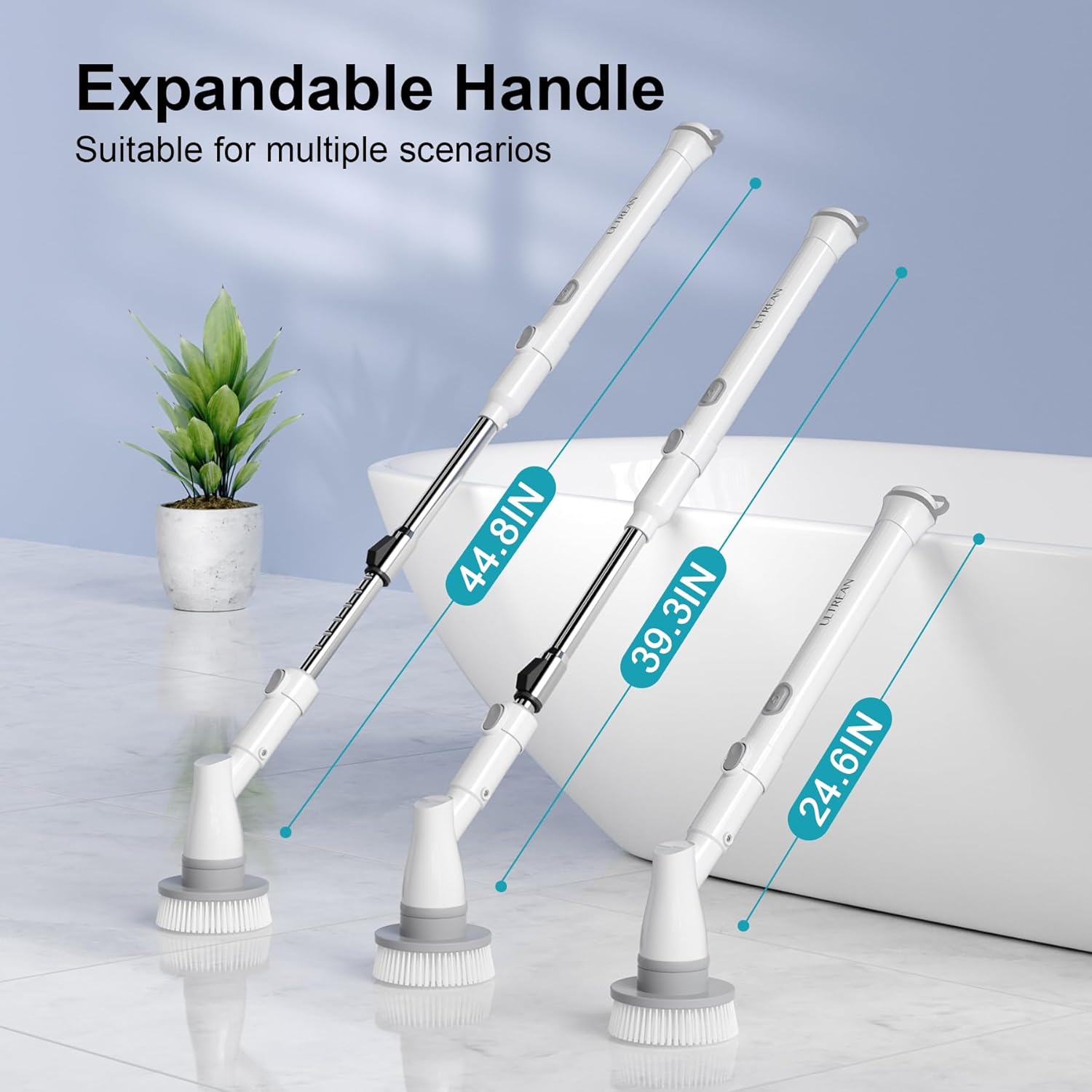 Ultrean Spin Brush charging via USB-C with 90min runtime and 3.5h fast charge indicators