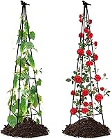 Lalahoni 67" Garden Obelisk Trellis for Climbing Plants - Rust-Proof Lightweight 2-Pack for Tomatoes, Roses, Cucumbers, Vines Indoor/Outdoor