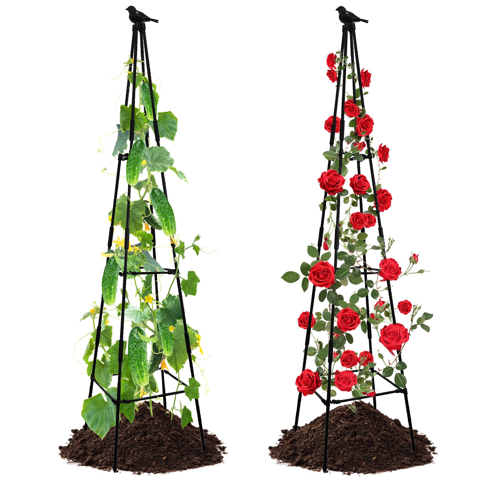 Treillis de jardin pour plantes grimpantes lot de 2 tuteurs 170cm légers