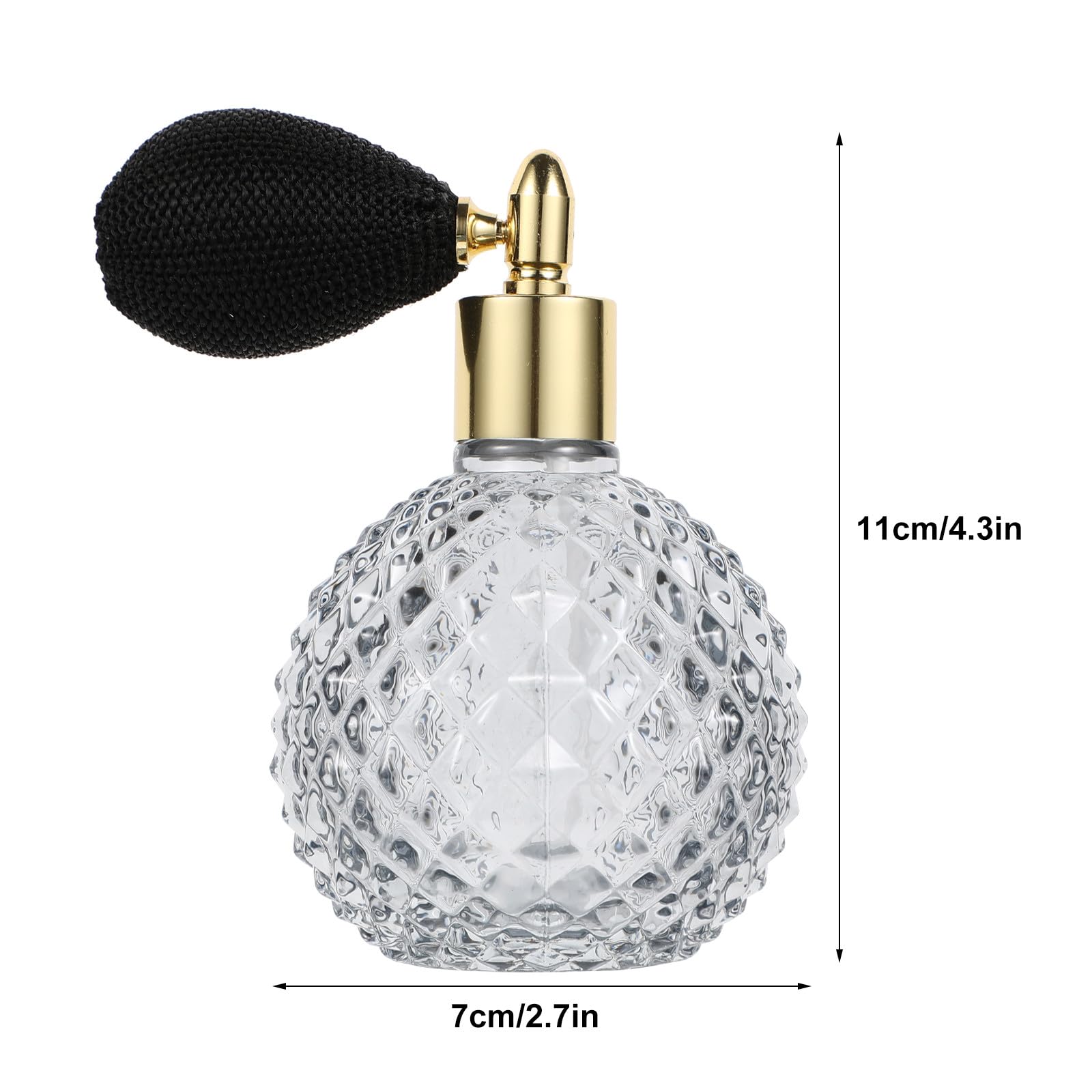 BETOOKY Botellas de Spray de Vidrio Recargables para Perfume de 100 Ml Diseño Vintage de Piña, Paquete de 2 Piezas, Ideales para Almacenar Perfume y Loción Hogar