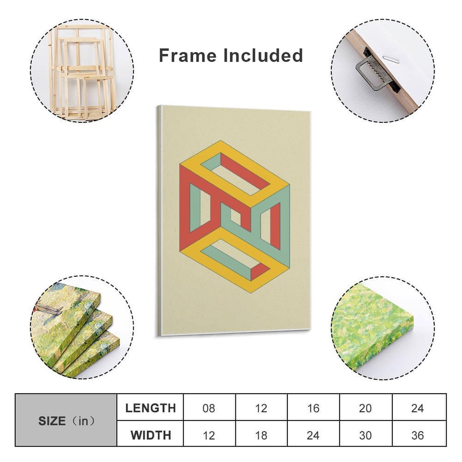 Amazon.com: WBCNG Set of 4 Optical Illusion, Impossible Geometry