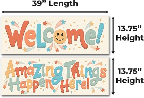 Miniatura 2 de HoneyKICK Juego de carteles de bienvenida para el aula, pancarta para preescolar, primaria, escuelas secundarias, decoración motivacional de tablón