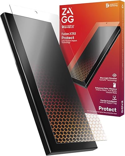Miniatura 7 de ZAGG InvisibleShield Fusion XTR3 - Protector de pantalla para Samsung Galaxy S24+, polímero híbrido, impacto hexiom, filtro de luz azul avanzado,