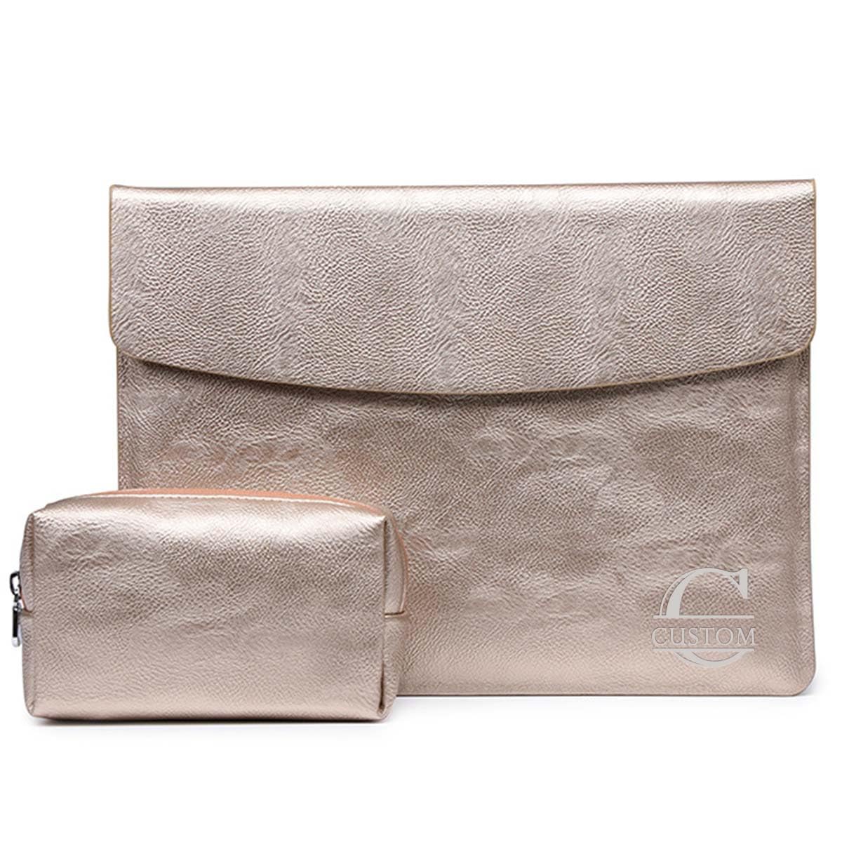 Personalized 13 15 11 14 16 12 inch Laptop Sleeve Bag for MacBook Air Pro A3114 A3185 A3186 A3401 A3403 A2992 Custom Name Initials Monogram Leather