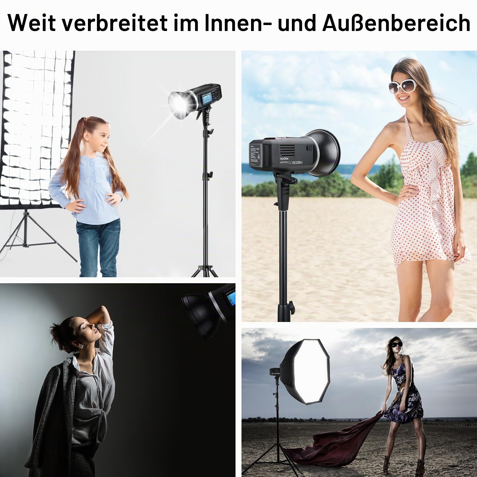 Godox AD600BM Bowens Mount Flash, 2.4G Wireless Outdoor Flash Strobe Light, GN87 600Ws Flash Monolight, 8700mAh Rechargeable Battery, Provide 500 Full Power Flashes, Recycle in 0.01-2.5s