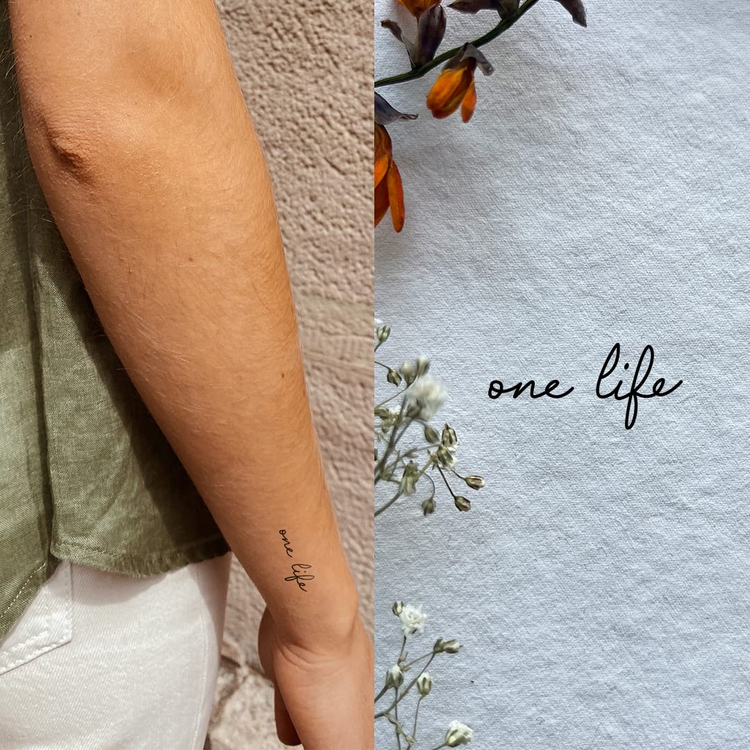 Tattoo Inkster - una vida | Tatuajes Temporales Veganos Impermeables para Adultos - Color Certificado Cosmético de la UE - Tatuaje Revolucionario de 2 Semanas