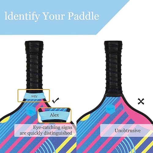 Miniatura 7 de Bandas de agarre de paleta de pickleball personalizadas, empuñaduras de goma antideslizantes con nombre personalizado, opciones multicolor para