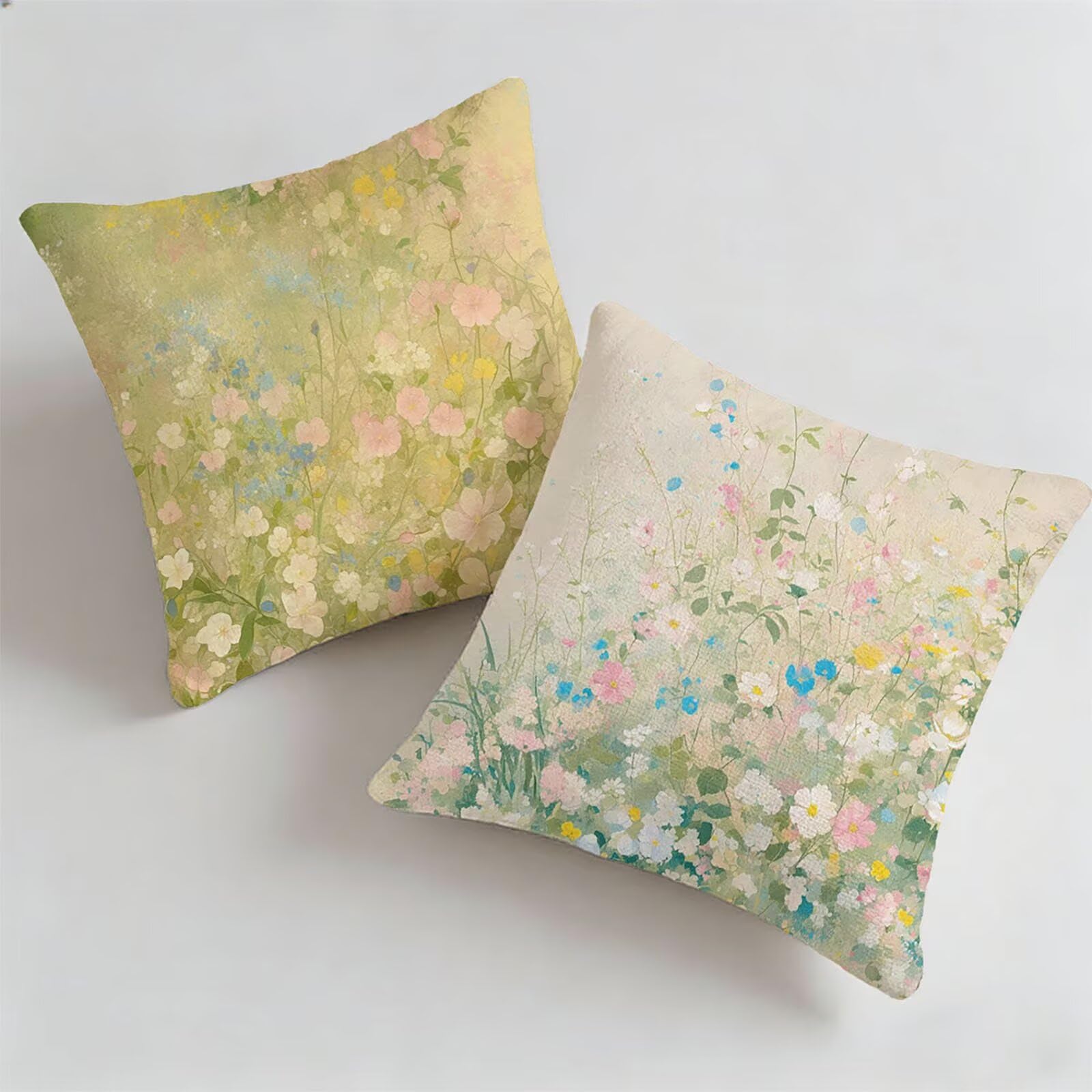 Housse de coussin 45x45cm extérieure imperméable avec motifs botaniques résistants (Lot de 2)