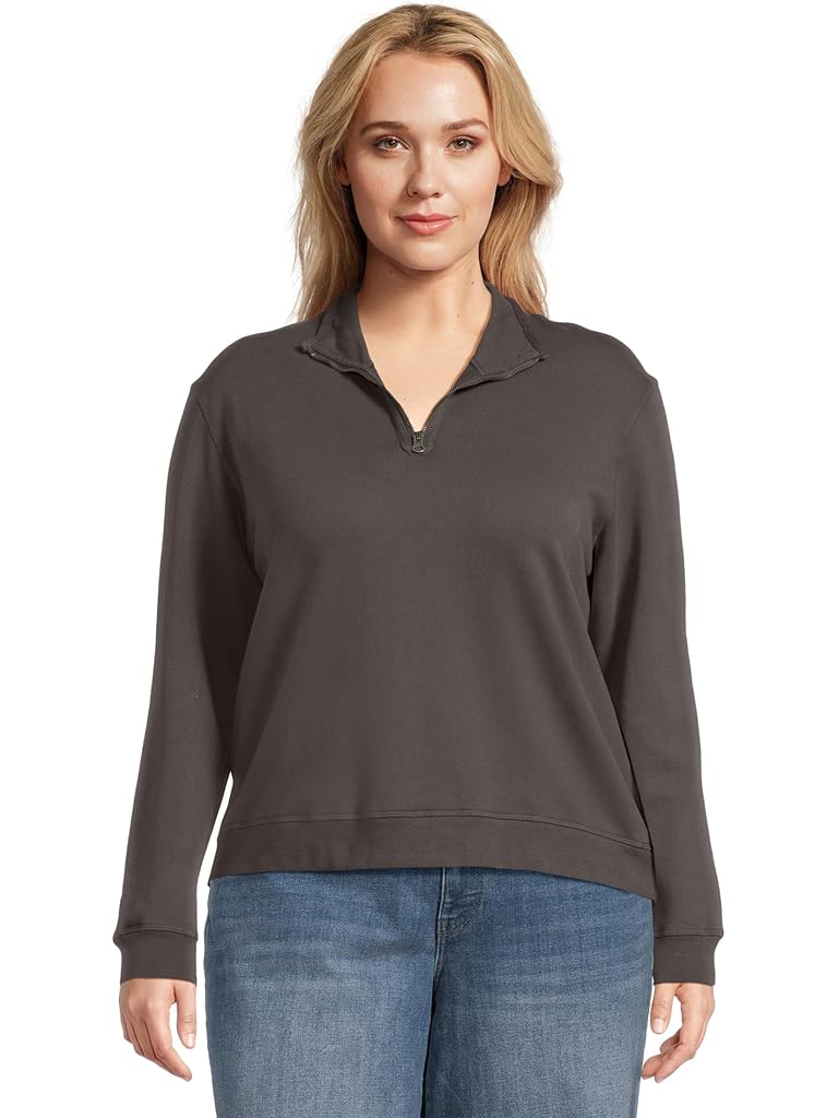 Brown Mod-o-doc Long Sleeve Half-zip Funnel Neck Sweatshirt
