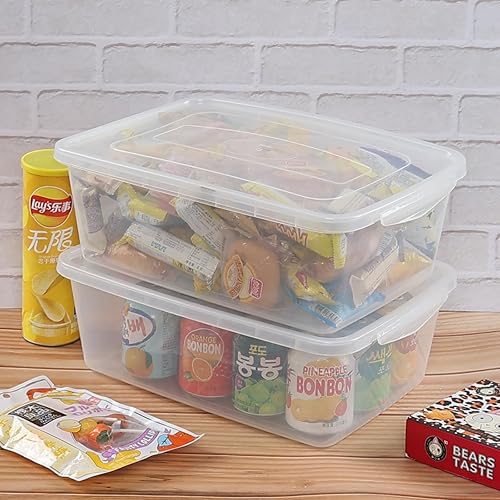 Miniatura 5 de CadineUS Caja transparente de 14 cuartos de galón, contenedores de almacenamiento de plástico con tapas, juego de 4