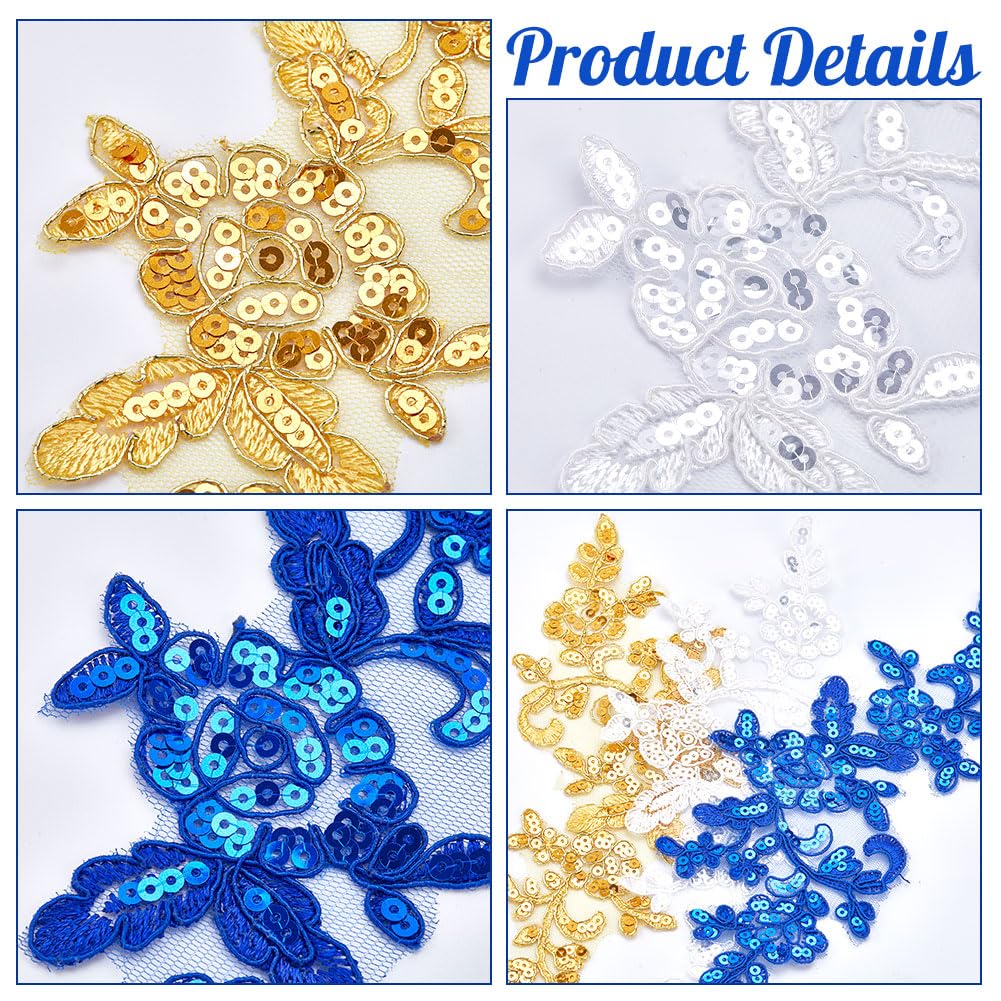 12 Patchs Floraux 3D En Dentelle Blanche – Appliques Brodées à Coudre Pour Robe De Mariée, Vêtements & Déco